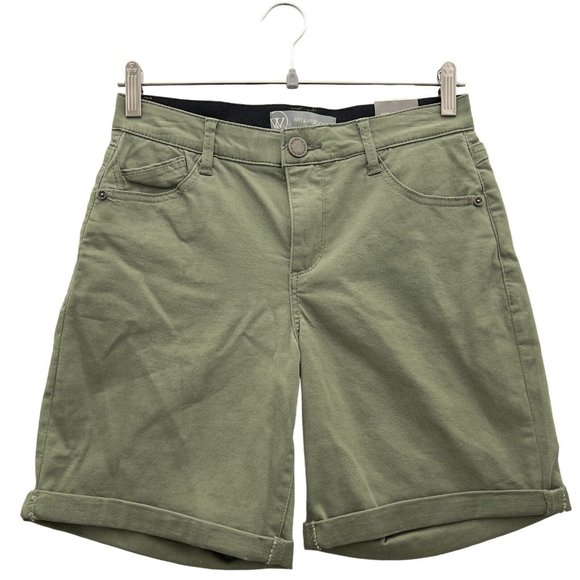 NEW WIT & WISDOM 'Ab'solution Green Mid-Ris. Stretch Twill Shorts Sz 2 NWOT 0023 - Picture 7 of 11